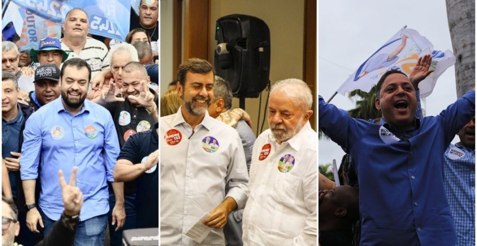 Castro, Freixo e Neves intensificam campanha na reta final. Fotos: Divulgação//Marcio Menasce//Alex Ramos