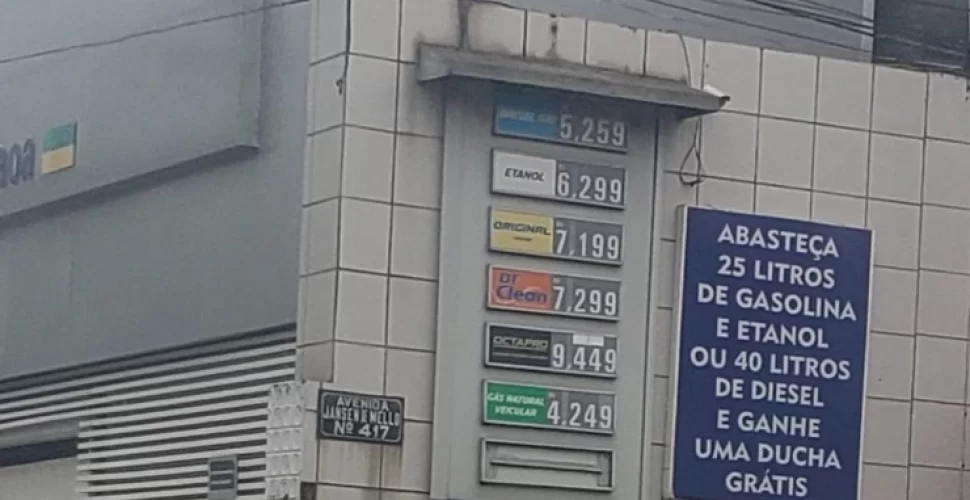 Gasolina em Niterói já custa R$ 7,19. Foto- Twitter:@PapaGoiaba