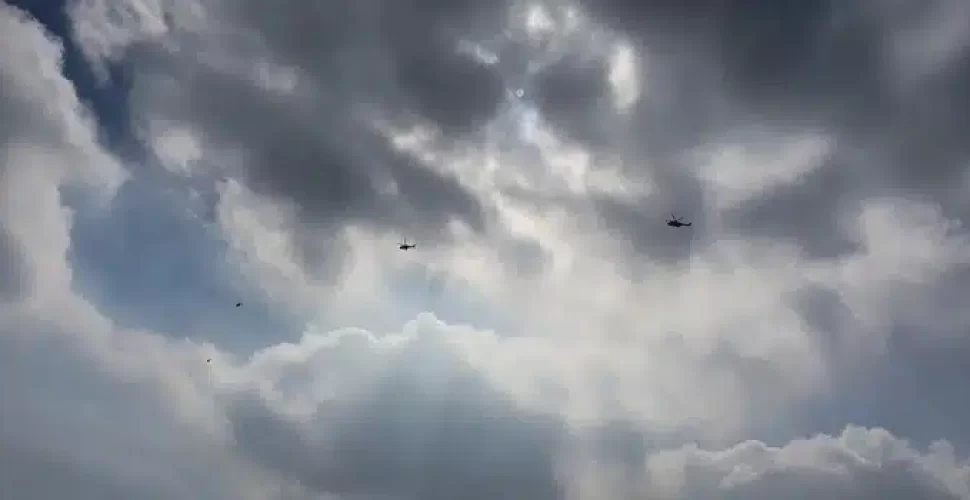 Helicópteros sobrevoaram a Zona Sul de Niterói. Reprodução:Twitter