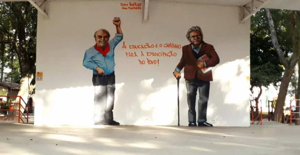 Mural em homenagem a Brizola e Darcy Ribeiro no Horto do Fonseca : Foto- Amanda Ares