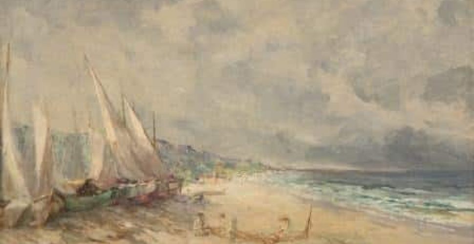 Antonio Parreiras  (Niterói, 1860 – 1937)  Marinha, sem data  óleo sobre tela   Acervo: Museu Antonio Parreiras/FUNARJ
