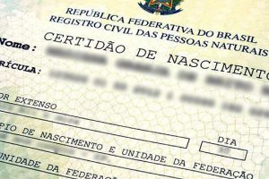 certidão de nascimento