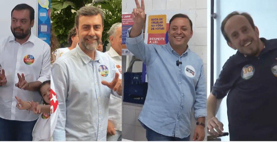 Candidatos ao governo do Rio votaram neste domingo. Fotos: Reprodução/TV Globo